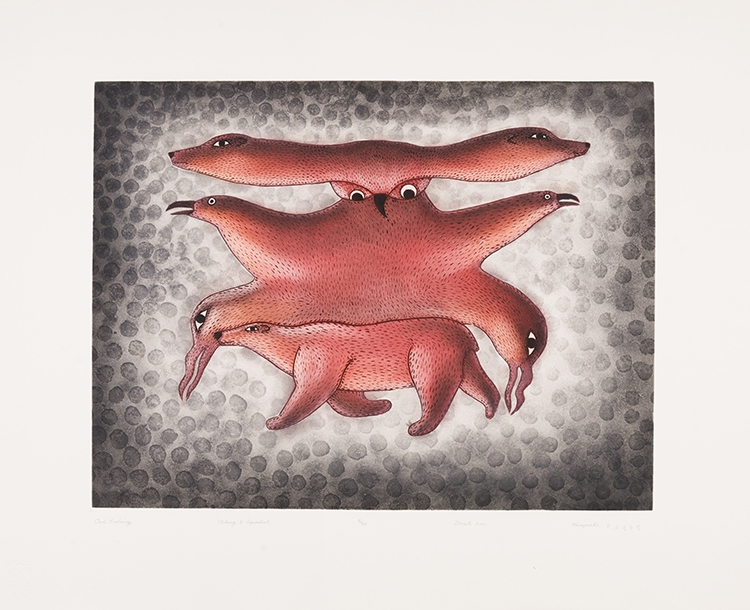 Artwork by Kenojuak Ashevak, Owl Evolving, Made of etching and aquatint on paper