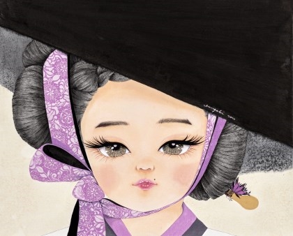 Artwork by Eungabi, Mask 8, Made of color on Korean paper