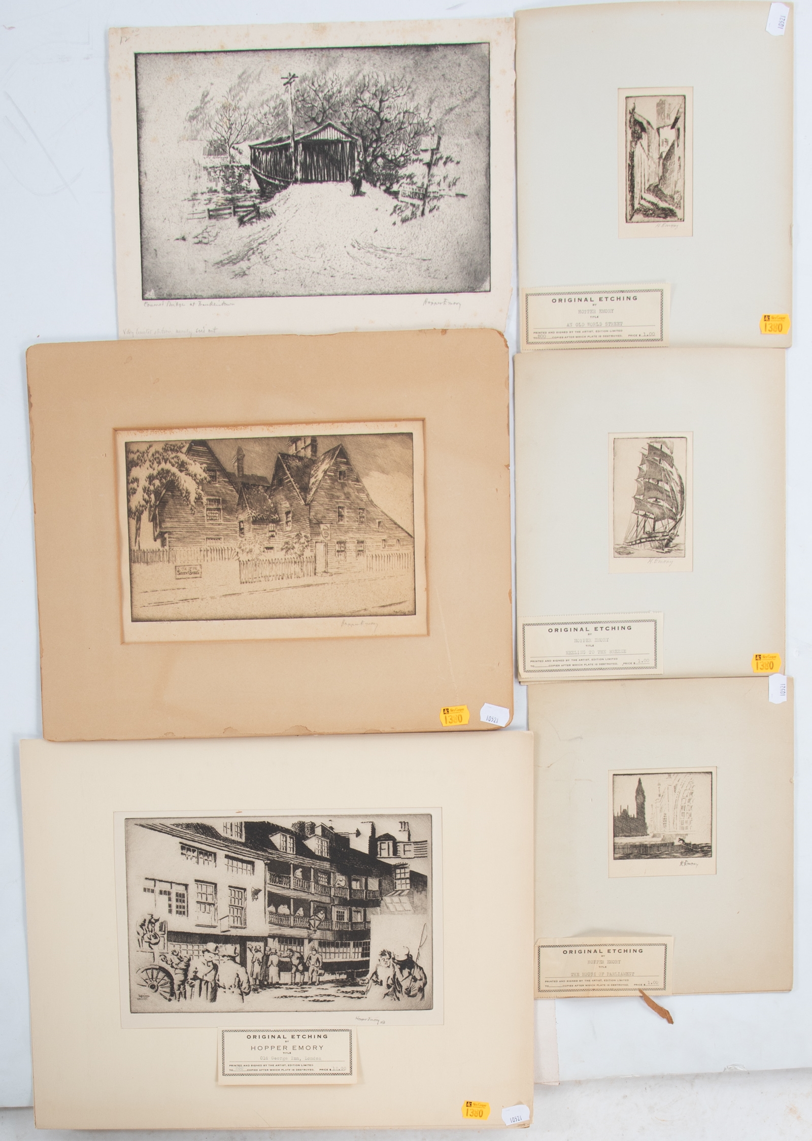 Hopper Emory | Five Unframed Etchings | MutualArt