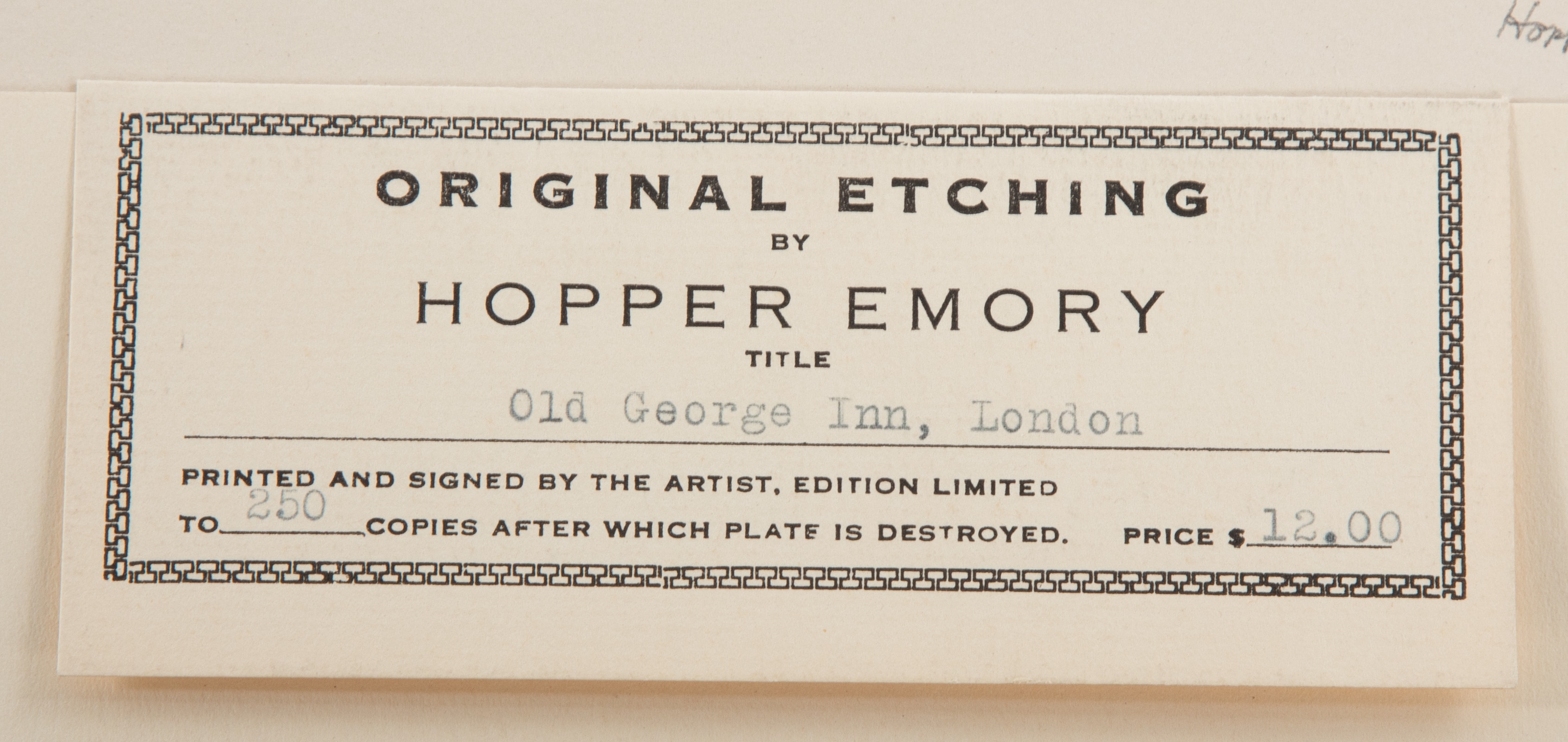 Hopper Emory | Five Unframed Etchings | MutualArt