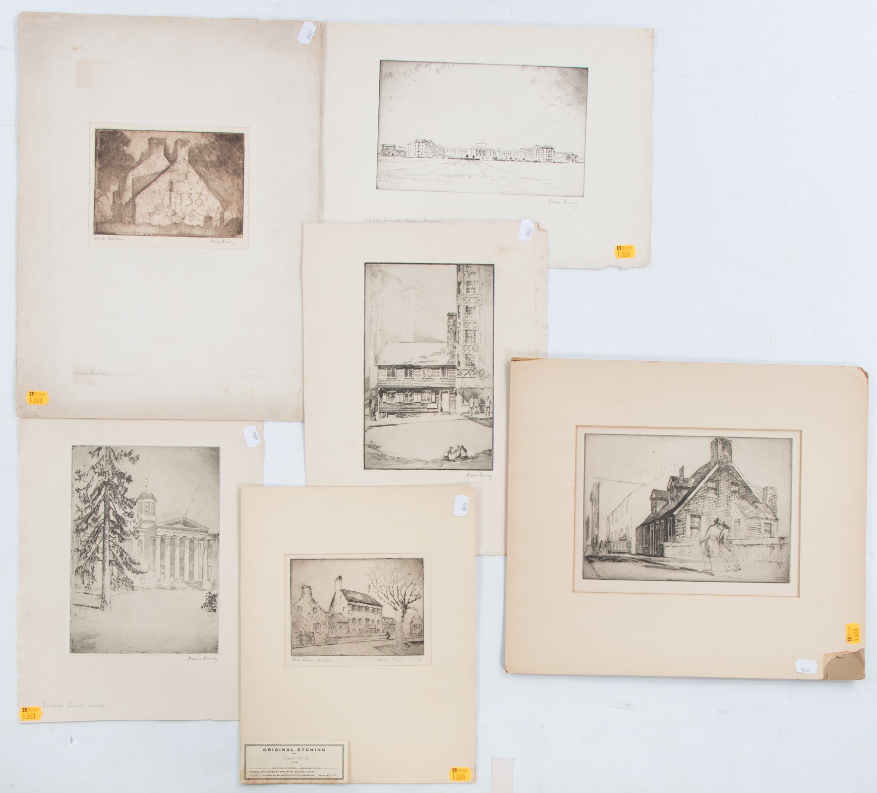 Hopper Emory | Six Unframed Etchings | MutualArt