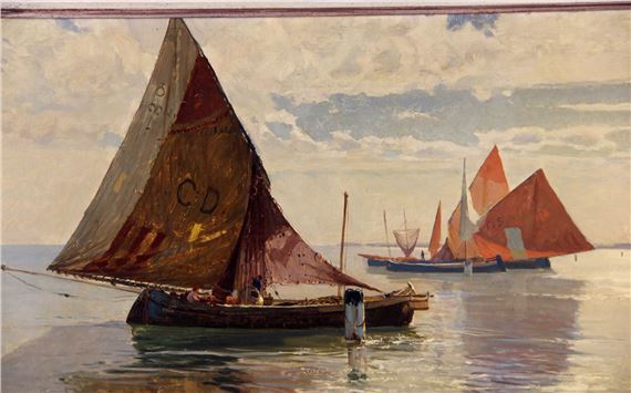 Fischerboote unter italienischer Morgensonne by Manuel Wielandt, 1895