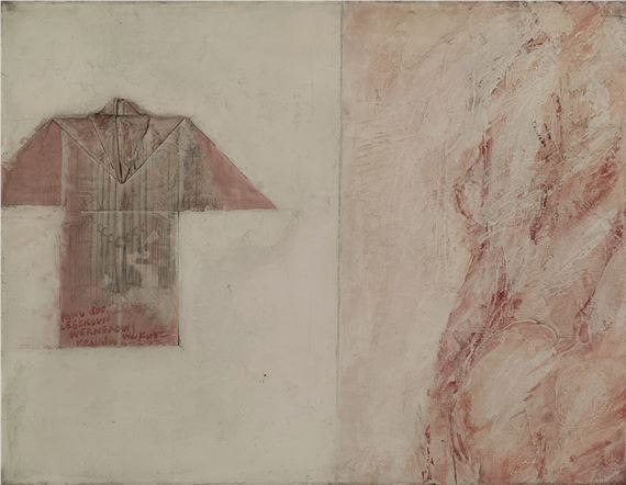 Akt z różowym motylem by Włodzimierz Kunz, 1977