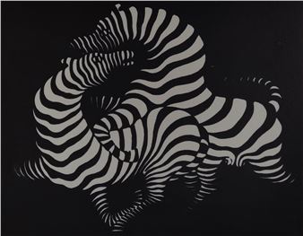 Victor Vasarely | Two zebras op art design | MutualArt