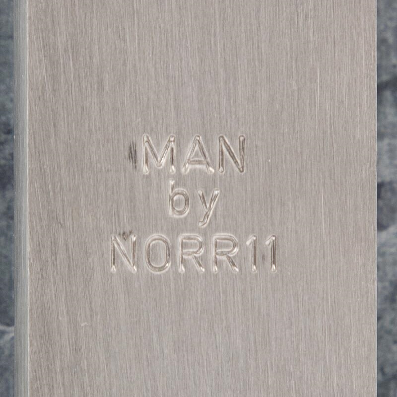 Artwork by Rune Krøjgaard, Knut Bendik Humlevik, Man coffe table with green marble top and steel frame, Made of green marble