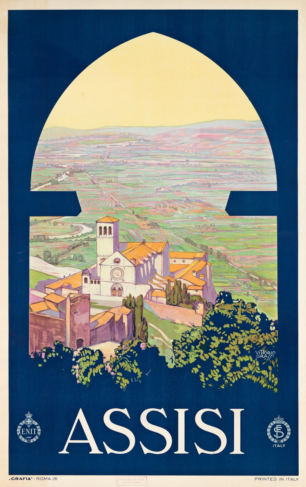 Artwork by Vittorio Grassi, ASSISI. 1926., Made of poster