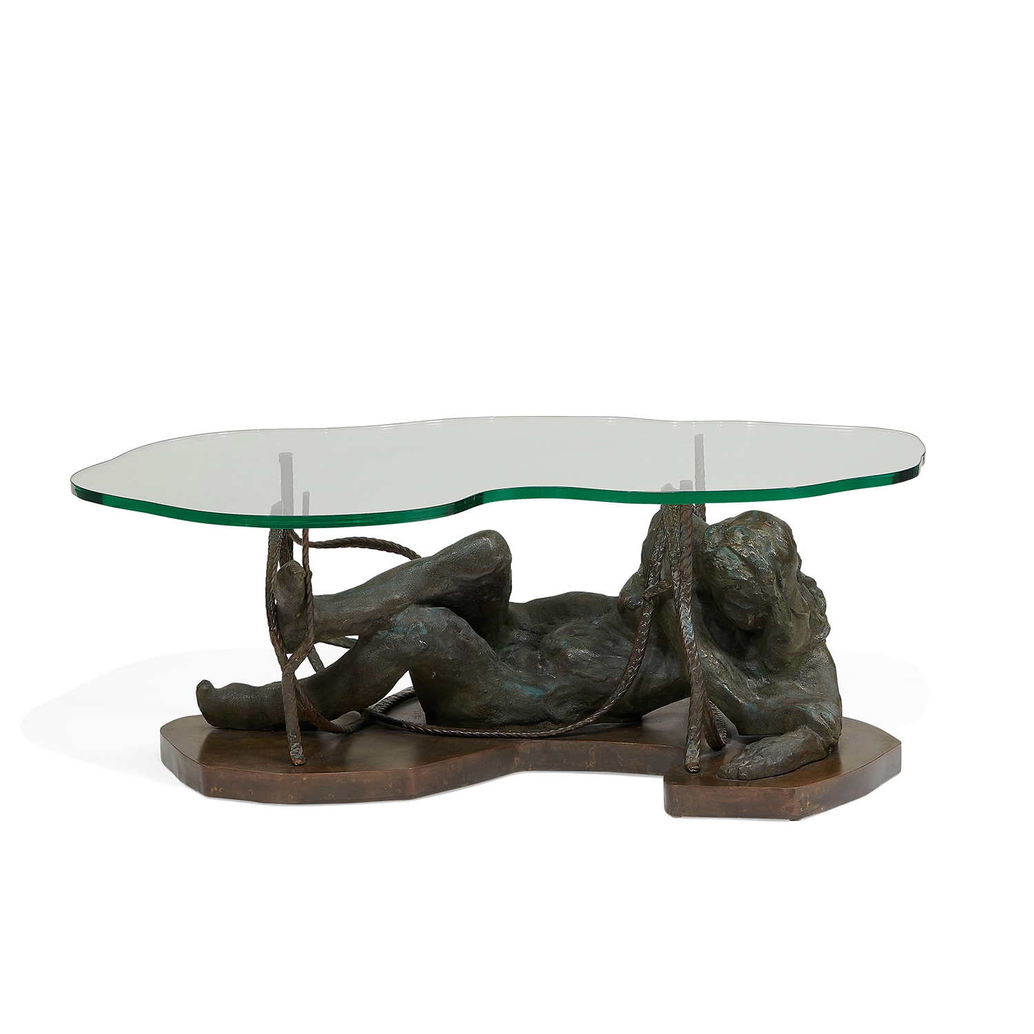Artwork by Philip LaVerne, Kelvin LaVerne, Repose coffee table This rare table was offered in a limited edition., Made of cast and patinated bronze