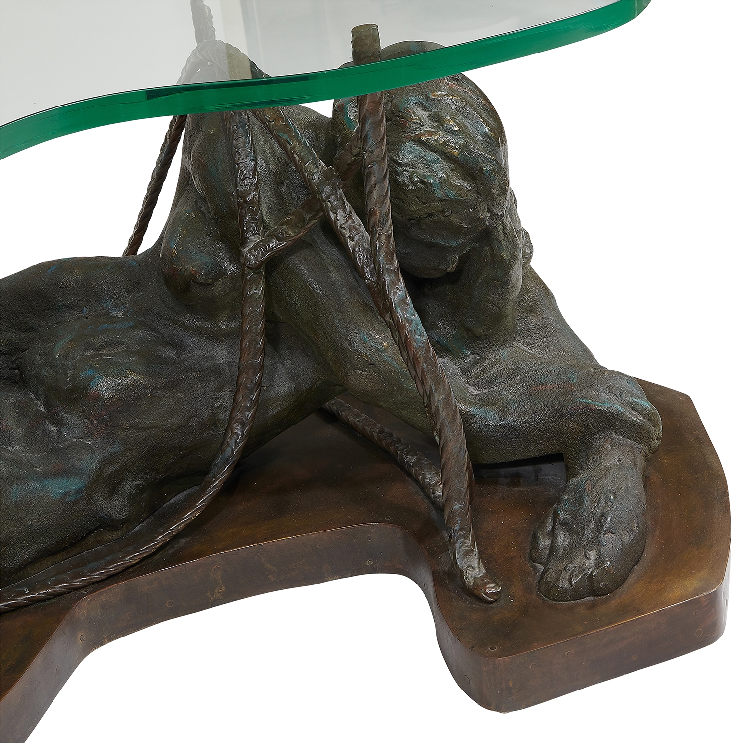 Artwork by Philip LaVerne, Kelvin LaVerne, Repose coffee table This rare table was offered in a limited edition., Made of cast and patinated bronze