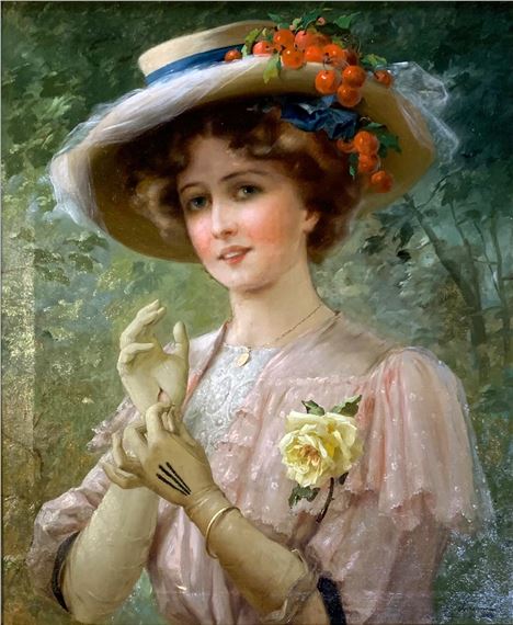 YOUNG WOMAN WITH GARLAND OF BERRIES by Émile Vernon