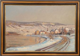 View of the village of Machtum covered with snow - Roger Steffen