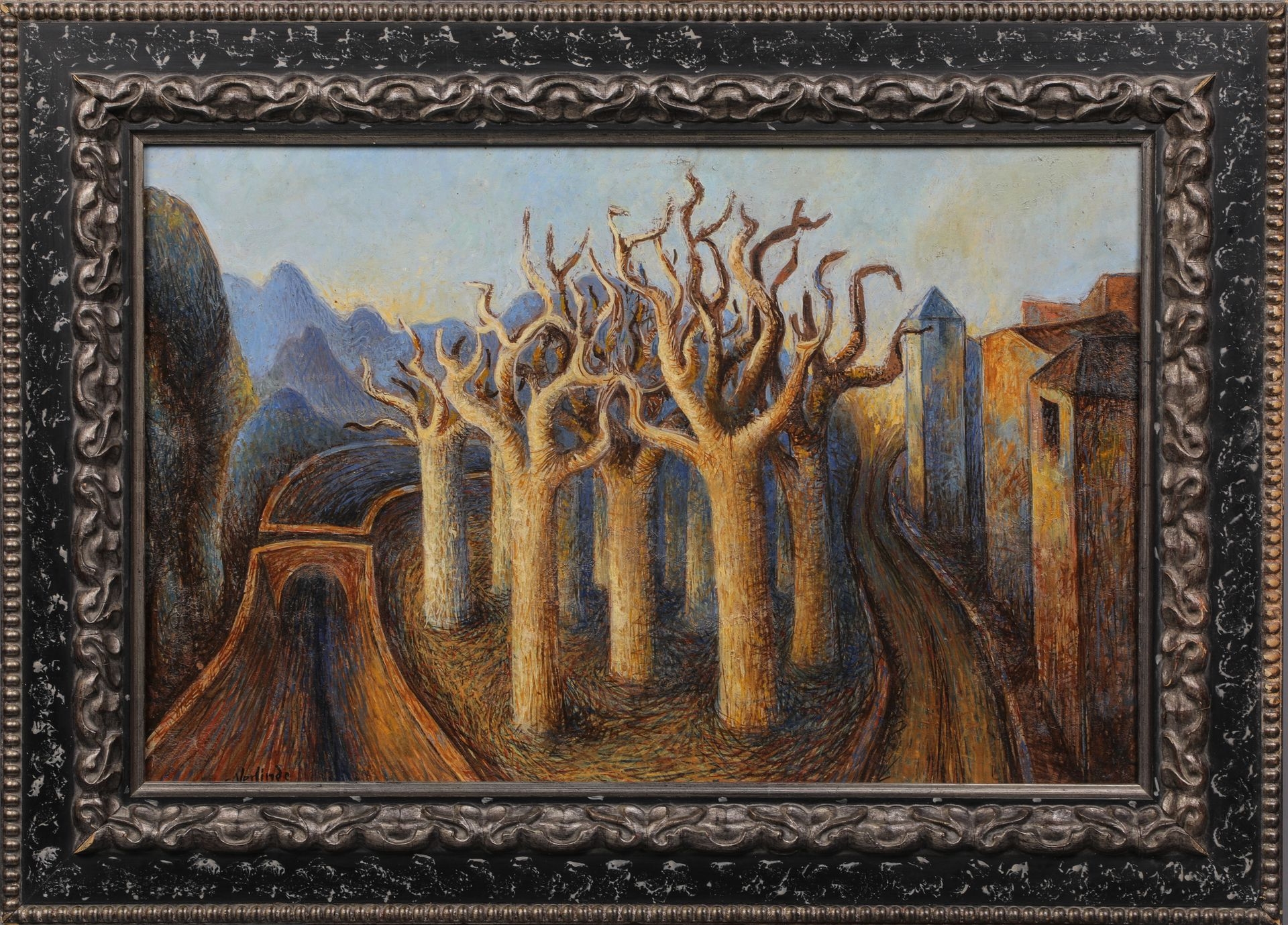 Claude Verlinde | Landscape with gaunt trees | MutualArt