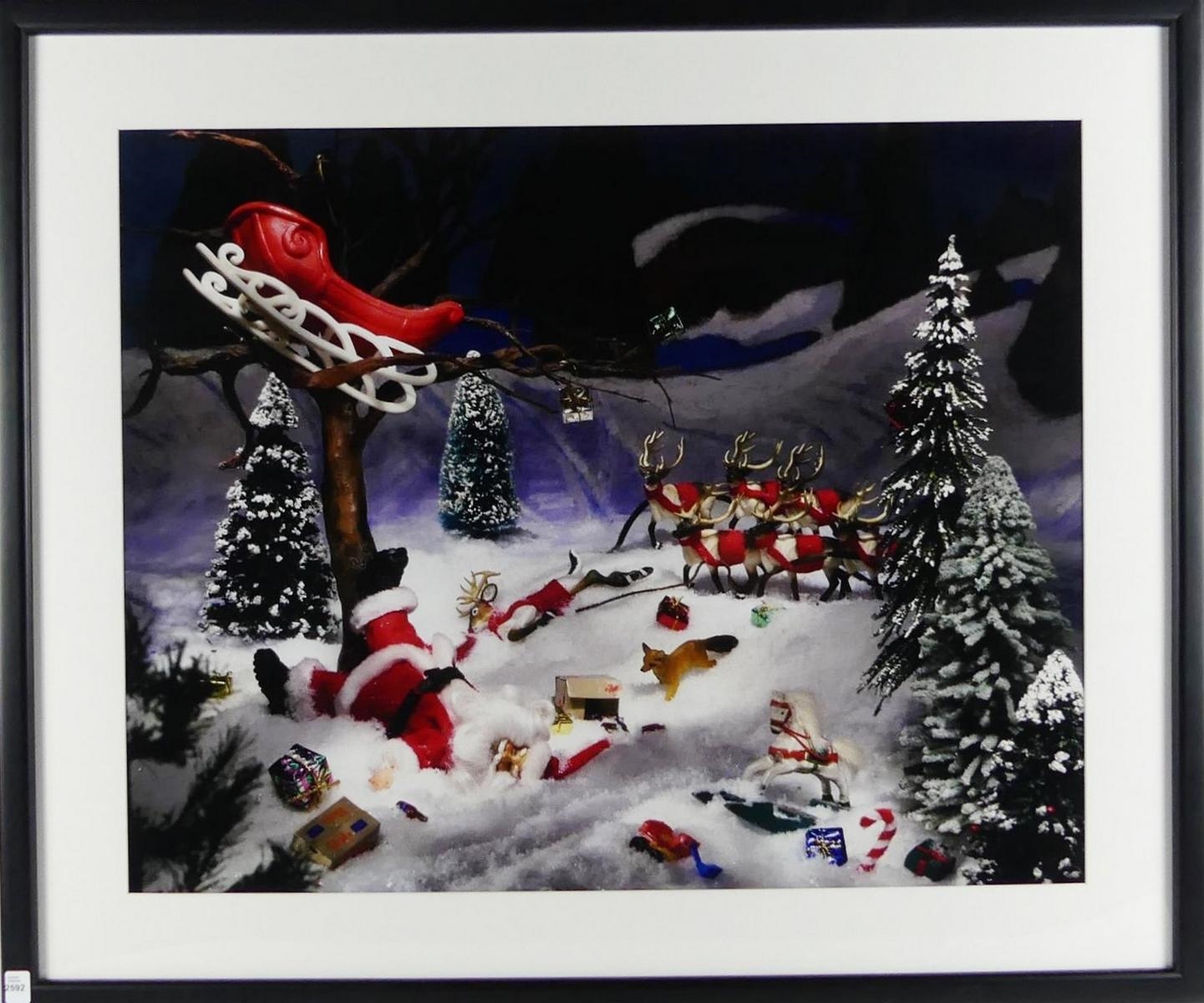 Artwork by Diana Thorneycroft, Group of Seven Awkward Moments (Fatal Accident Near Ski Track), Made of chromogenic print