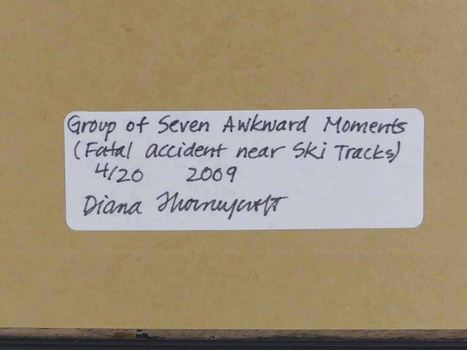 Artwork by Diana Thorneycroft, Group of Seven Awkward Moments (Fatal Accident Near Ski Track), Made of chromogenic print