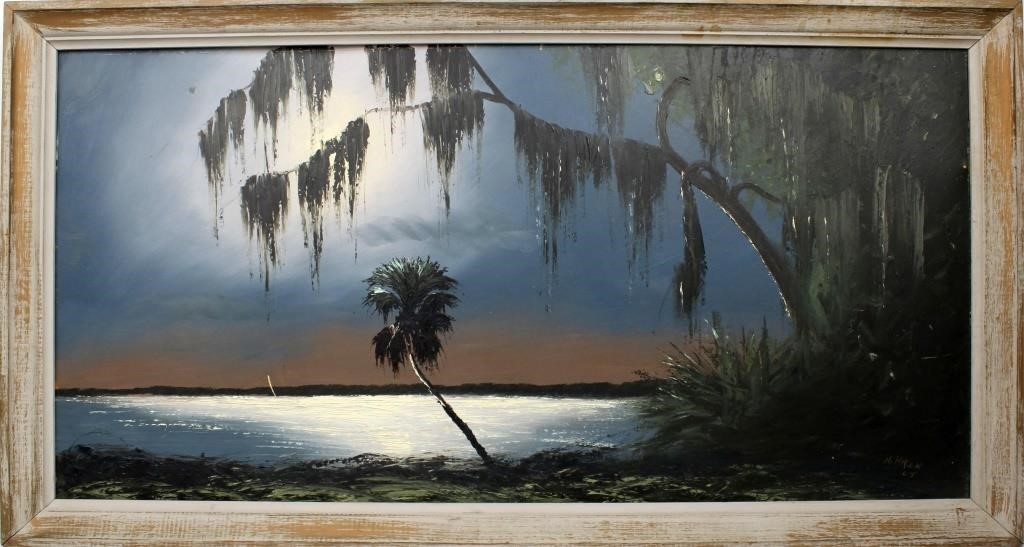 Artwork by Alfred Hair, MOONLIT MOSS, Made of Oil on Upson