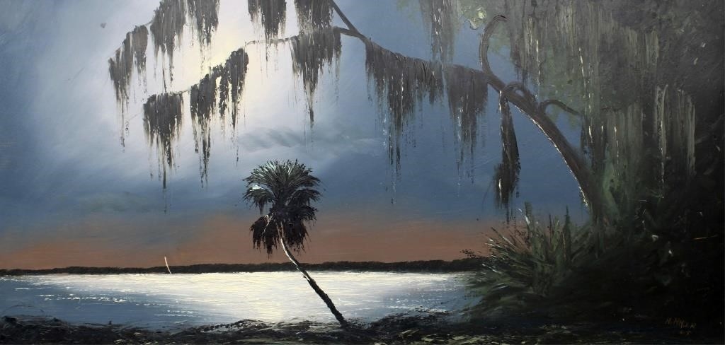 Artwork by Alfred Hair, MOONLIT MOSS, Made of Oil on Upson