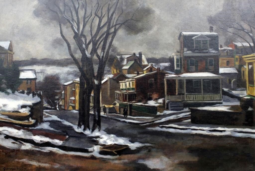 Giovanni Martino Late Snow An evening scene of Manayunk Pennsylvania