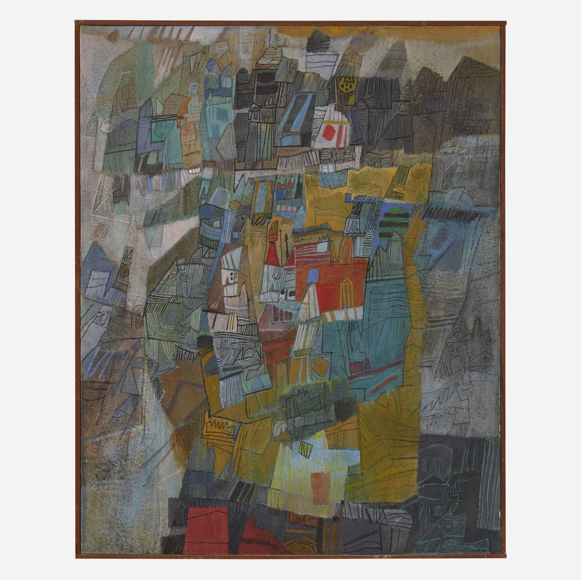 Artwork by Ynez Johnston, Untitled, Made of oil on rice paper over canvas