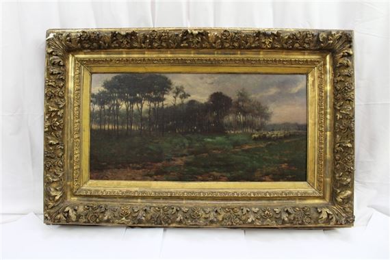 Tableau Impressionniste E. Chappel - Huile Sur Toile Paysage Signée 25,5x31cm