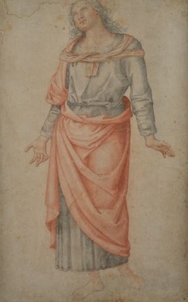 Artwork by Italian School, 16th Century, Study for San Giovanni (from the Crucifixion by Perugino), Made of Pencil on paper