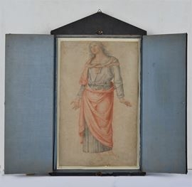 Artwork by Italian School, 16th Century, Study for San Giovanni (from the Crucifixion by Perugino), Made of Pencil on paper