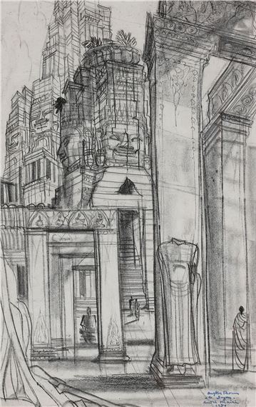 Angkor Thom, Le Bayon by André Maire, 1950