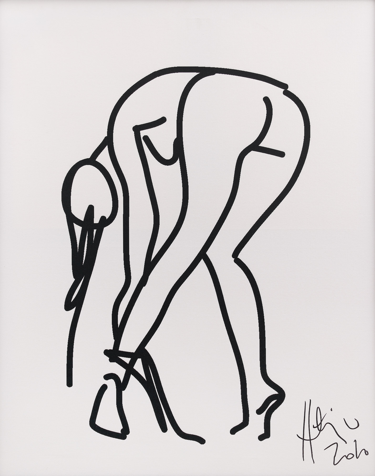 Artwork by Horaţiu Mălăele, Nude from Behind, Made of screen printing on canvas