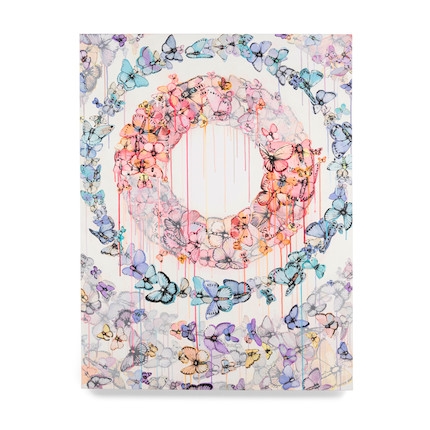 Artwork by Sage Vaughn, Untitled , circa 2013, Made of acrylic, ink and vellum on canvas