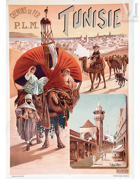 Tunisie 2 Affiche chemin de fer PLM 