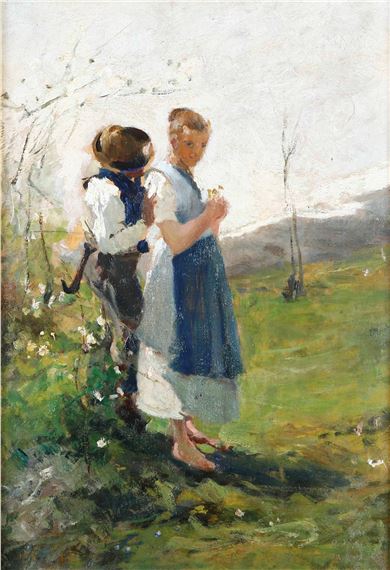 Paesaggio campestre con contadini by Paolo Berrino