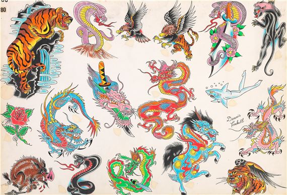 Dennis Cockell | A Group of Japanese-Style Tattoo Flash | MutualArt