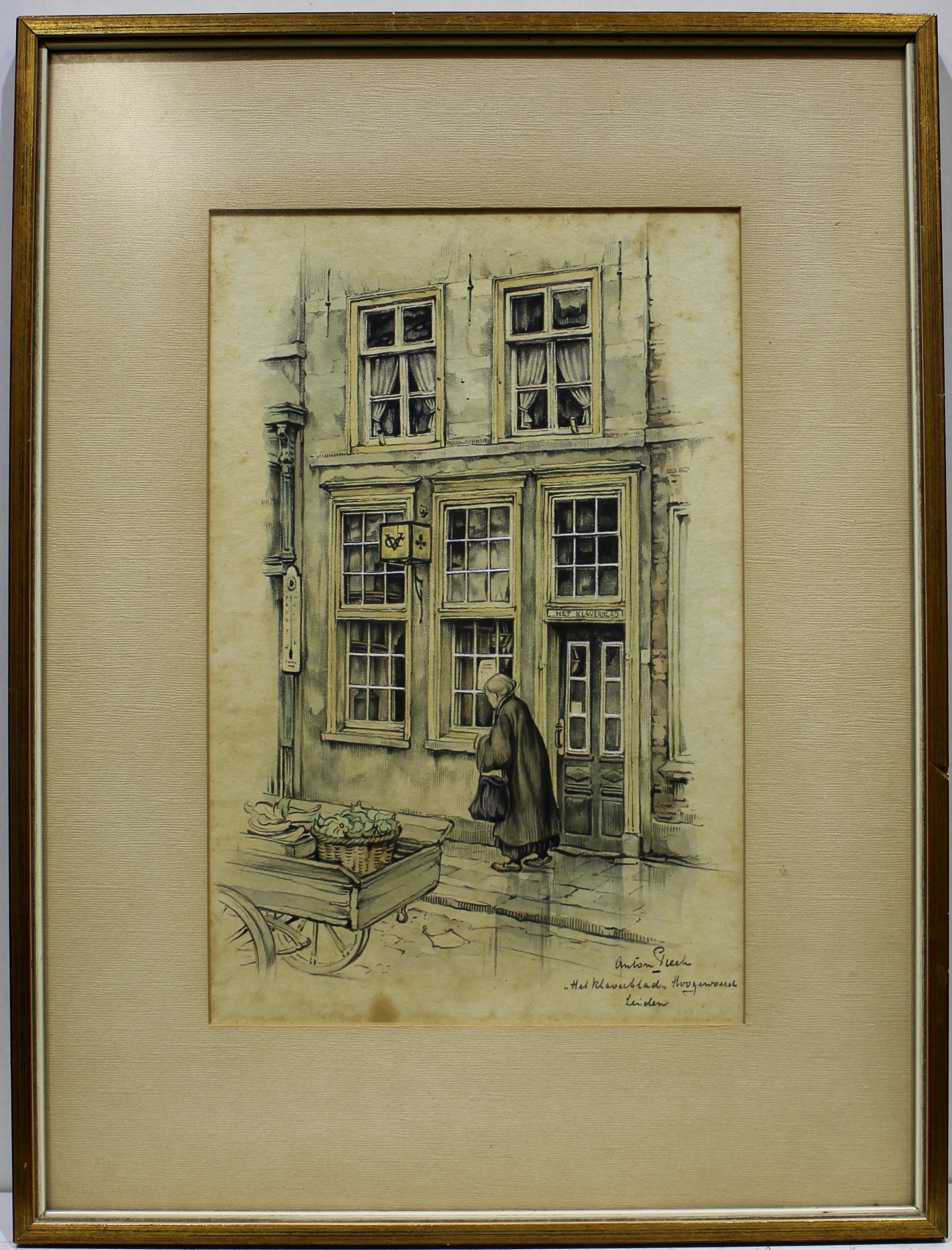 Artwork by Anton Franciscus‏ Pieck, Het klaverblad in Leiden, Made of watercolor