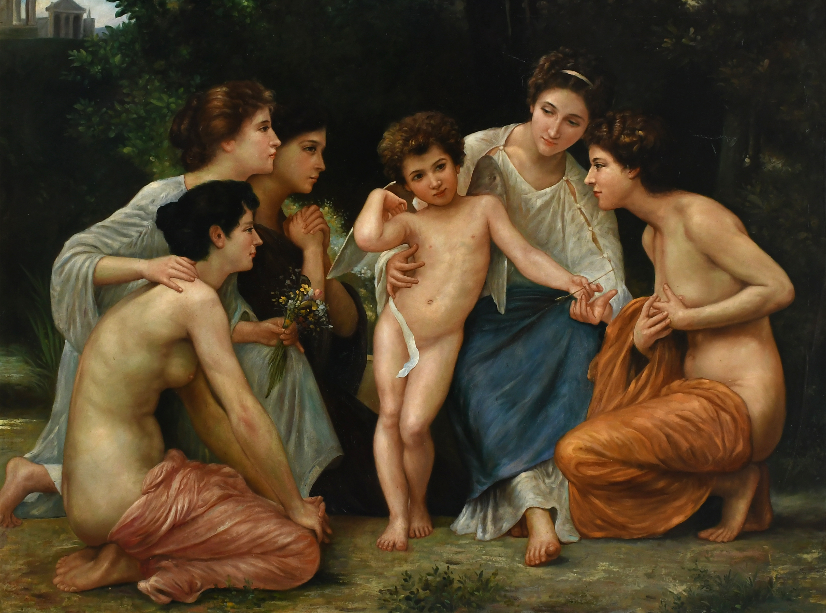 Artwork by William Adolphe Bouguereau, L'admiration, Made of Oil on canvas