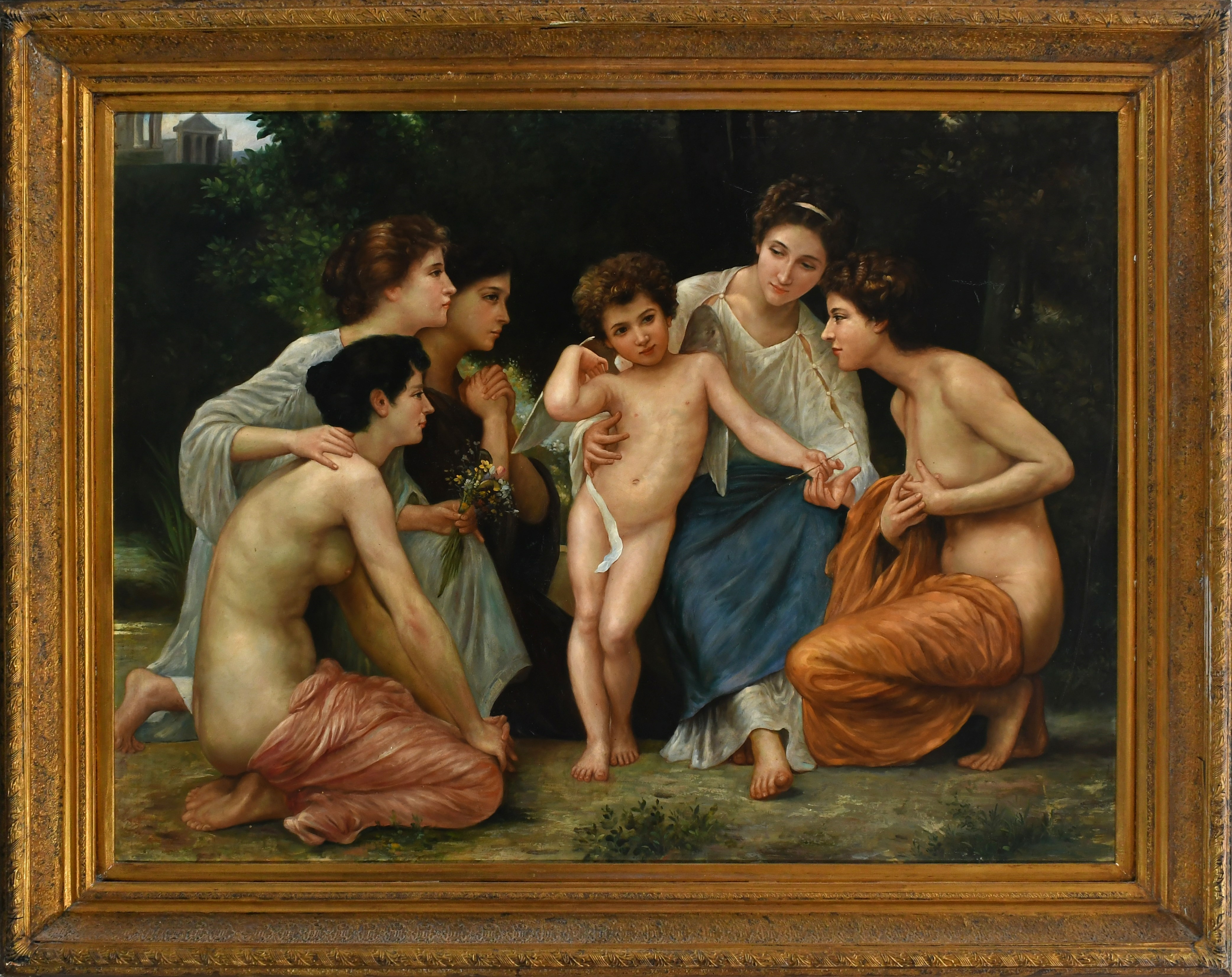 Artwork by William Adolphe Bouguereau, L'admiration, Made of Oil on canvas