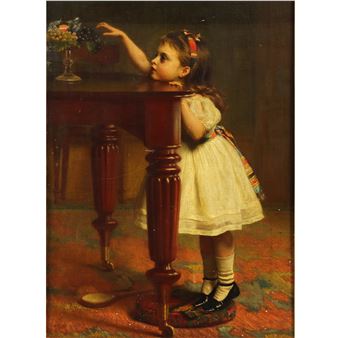 Untitled (Young Girl Reaching for Fruit) - Edmund Eagles