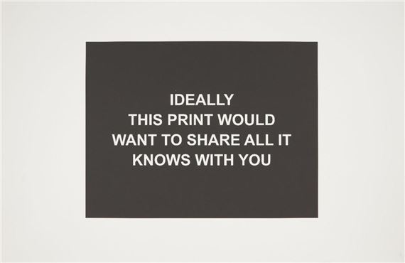 Ideally this print would want to share all it knows with you by Laure Prouvost, 2020