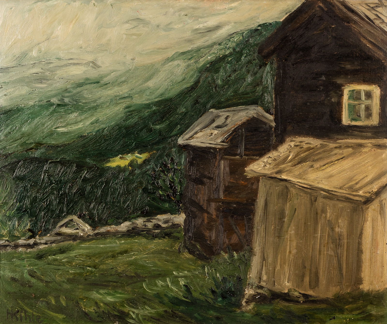 Regn over Ormeggene by Harald Kihle, 1947