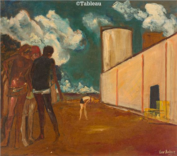 Garotos brincando perto da fábrica by José Antônio van Acker, 1975