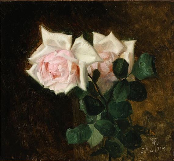 Pink roses by Niels Peter Rasmussen, Mai 1915