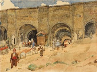 A town gate - Petr Iosifovich Smukrovich