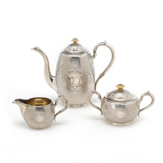 A Russian silver coffee set 