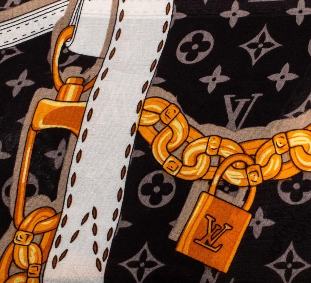 LOUIS VUITTON LV Treasure Framed Vintage Silk Scarf Louis Vuitton Framed  Scarf – Vintage Luxe Up
