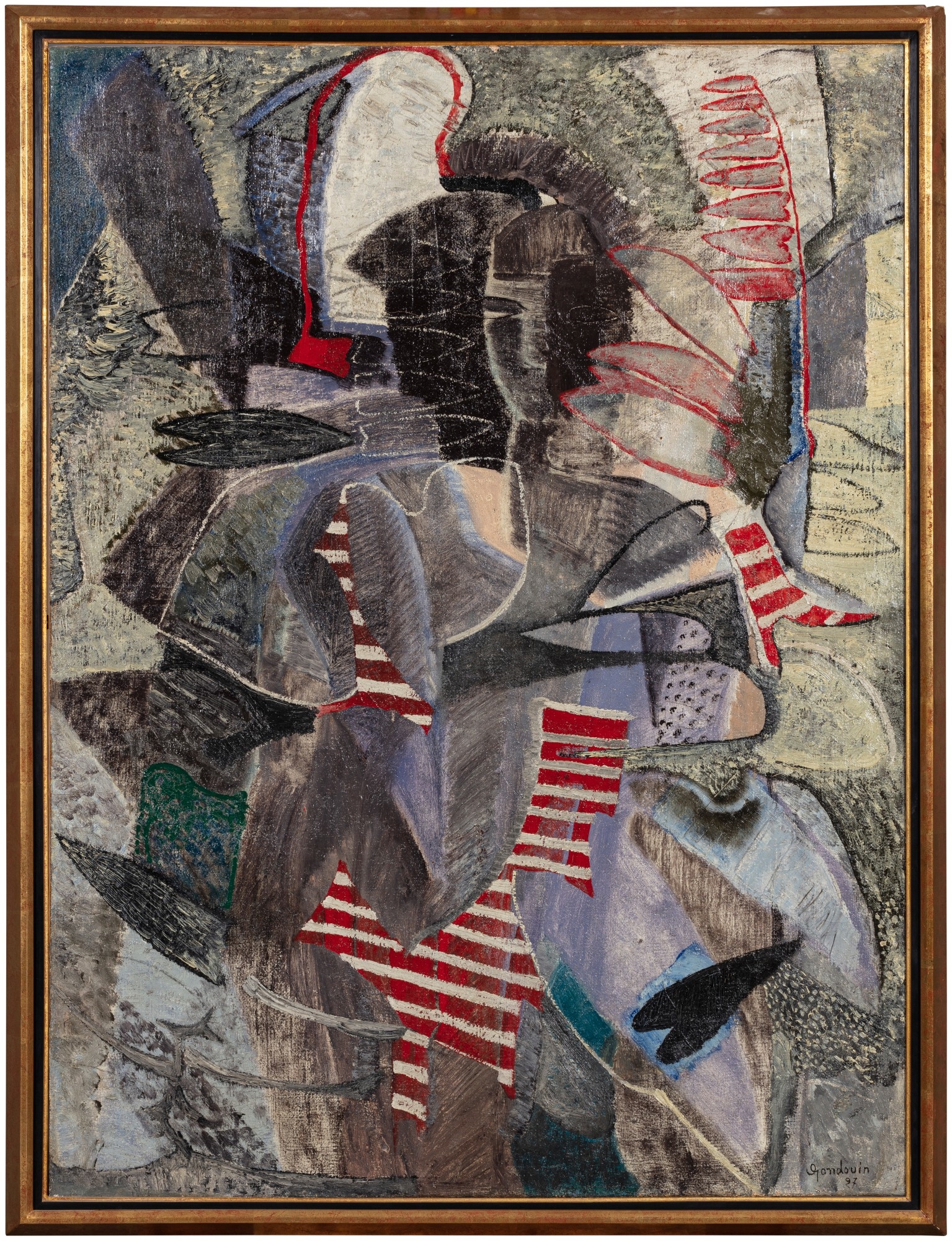 Artwork by Emmanuel Gondouin, Les deux silhouettes, Made of oil on canvas