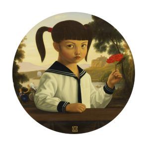 Yukiko and Common Camellias by Mitsuru Watanabe, painted in 2001