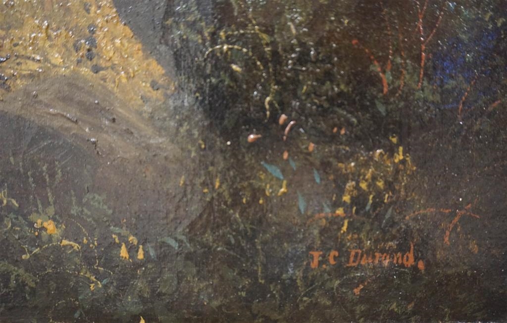 Artwork by J. C. Durand, Snow Capped Mountain Landscape, Made of Oil on Canvas