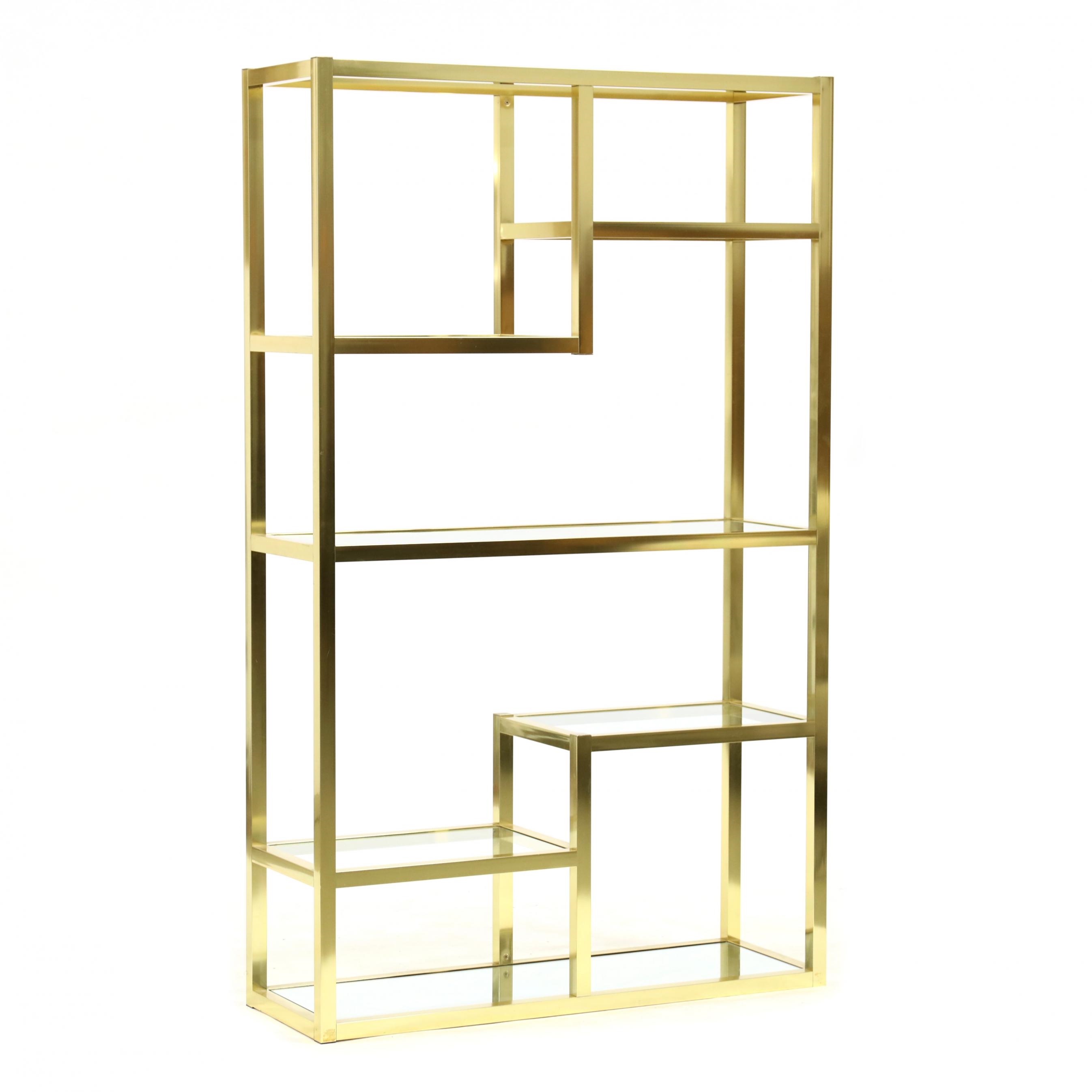 Late 20th Century Milo Baughman for Design Institute of America Polished  Chrome and Glass Etagere