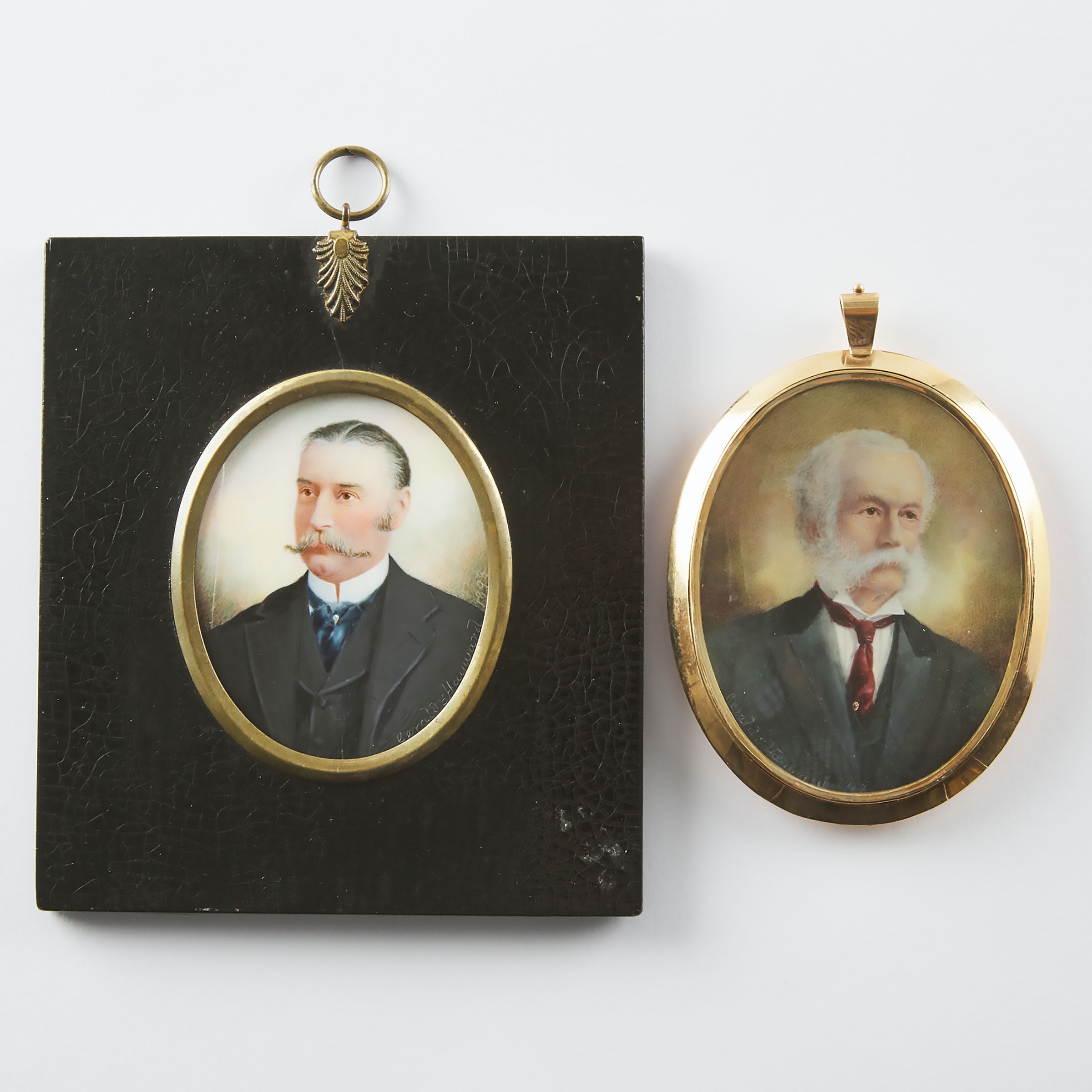 Gerald Sinclair Hayward | TWO PORTRAIT MINIATURES OF GENTLEMEN | MutualArt