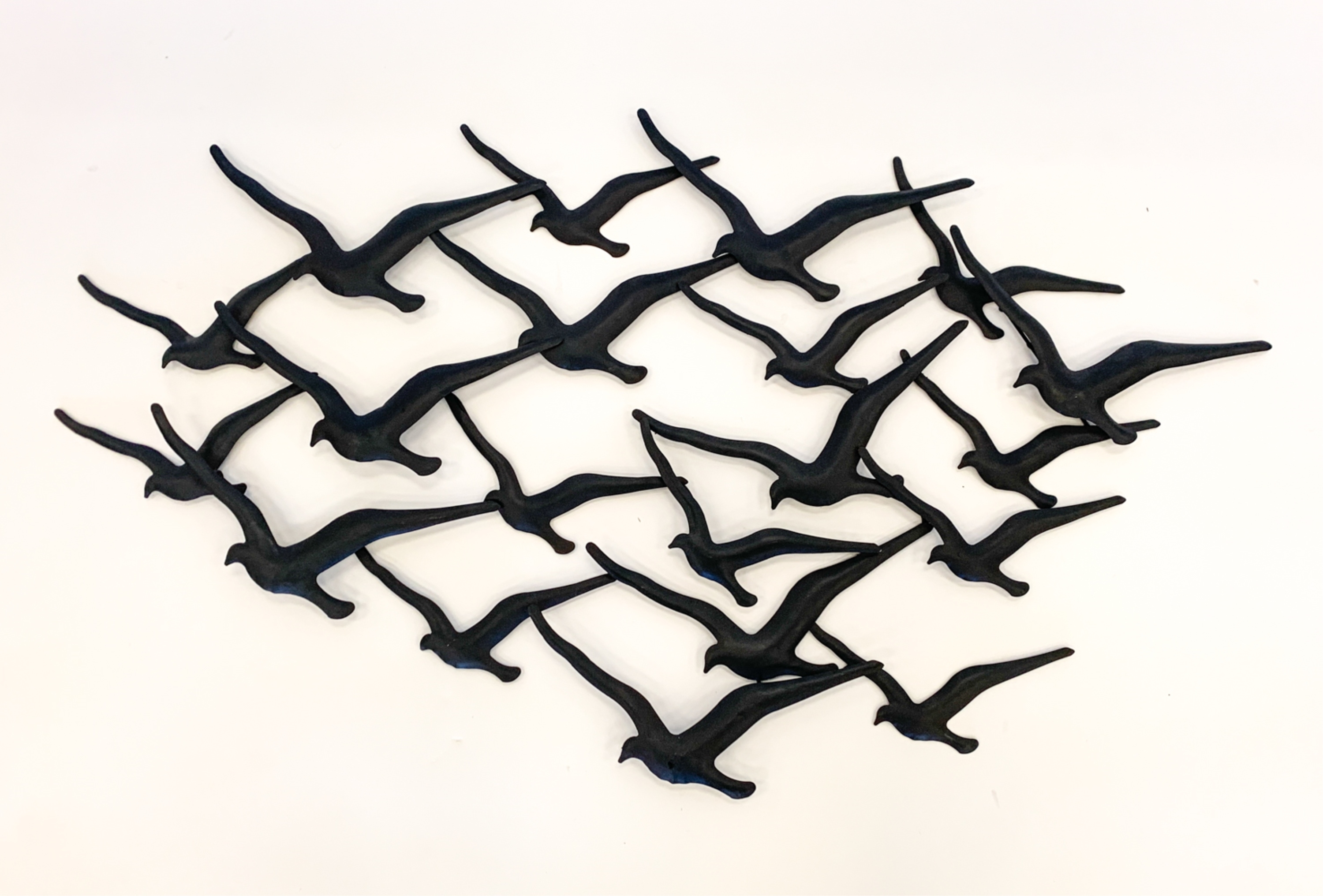 Curtis Jeré Modernist birds in flight metal wall sculpture MutualArt