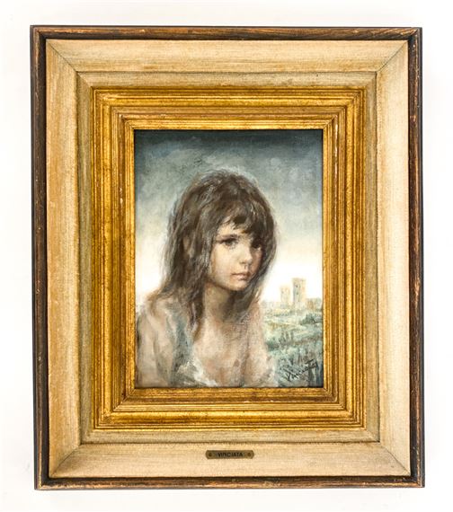 Joseph Wallace King Vinciata Portrait of a young girl in front of an