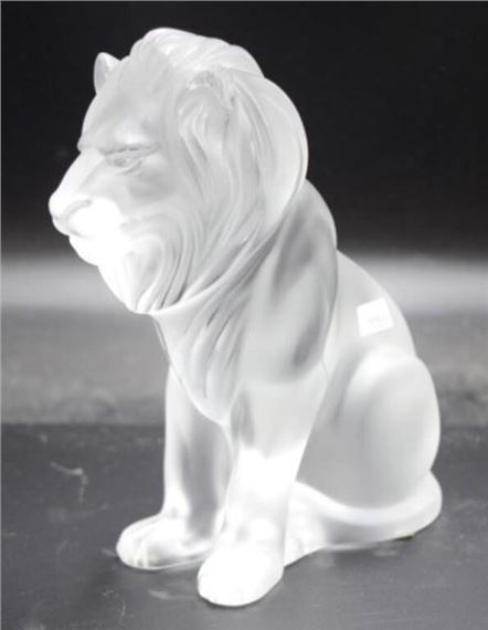 LALIQUE フロストガラス ライオン Lot - LALIQUE FROSTED GLASS LION FIGURE