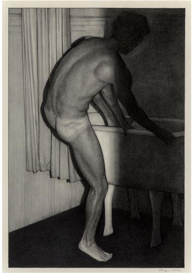 Untitled (Man Entering Tub) by Stephen Hale